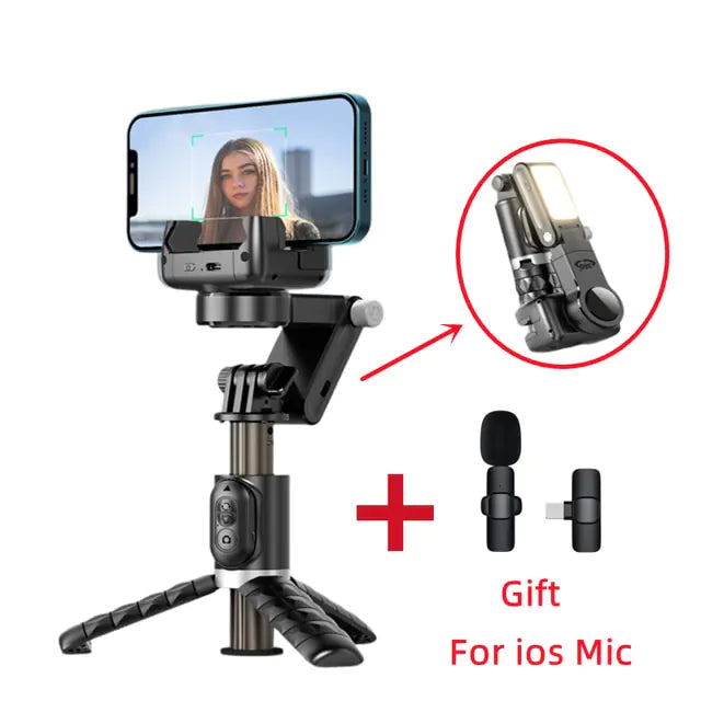 360 Rotation Gimbal Stabilizer Selfie Stick Tripod